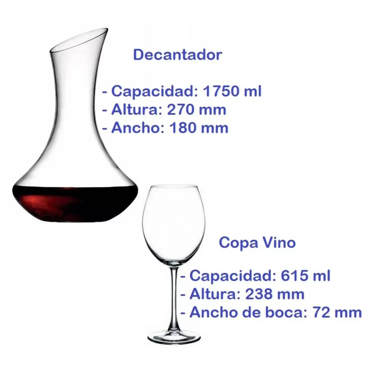 Decantador + 4 Copas de Vino con Texto - Imagen 6