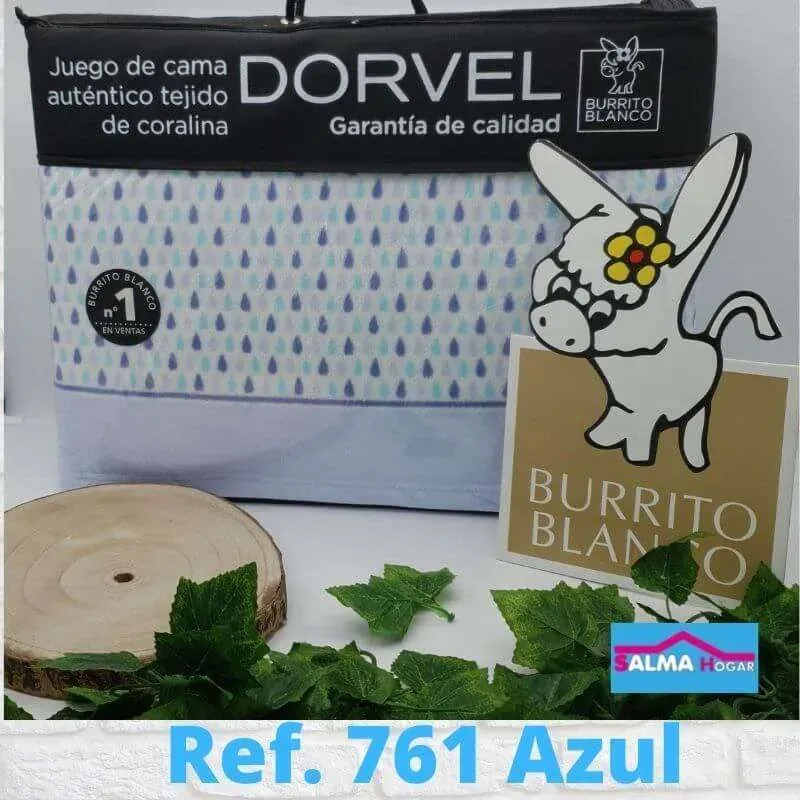 761 Azul Coralina Dorvel de Burrito Blanco