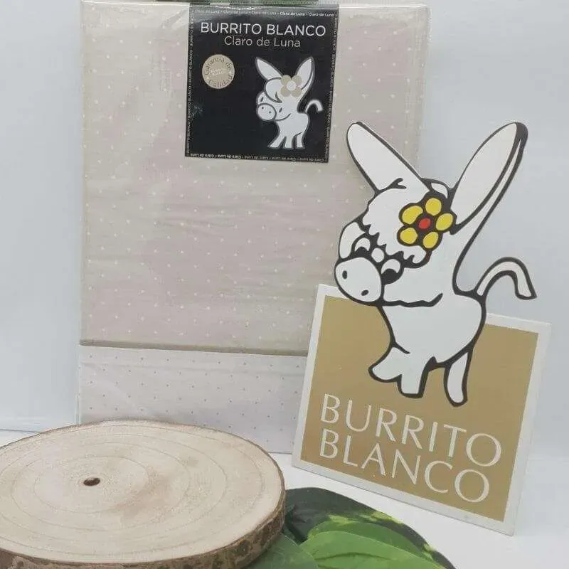 Claro de Luna 238 Beige Juego Sabana Burrito Blanco - Imagen 2