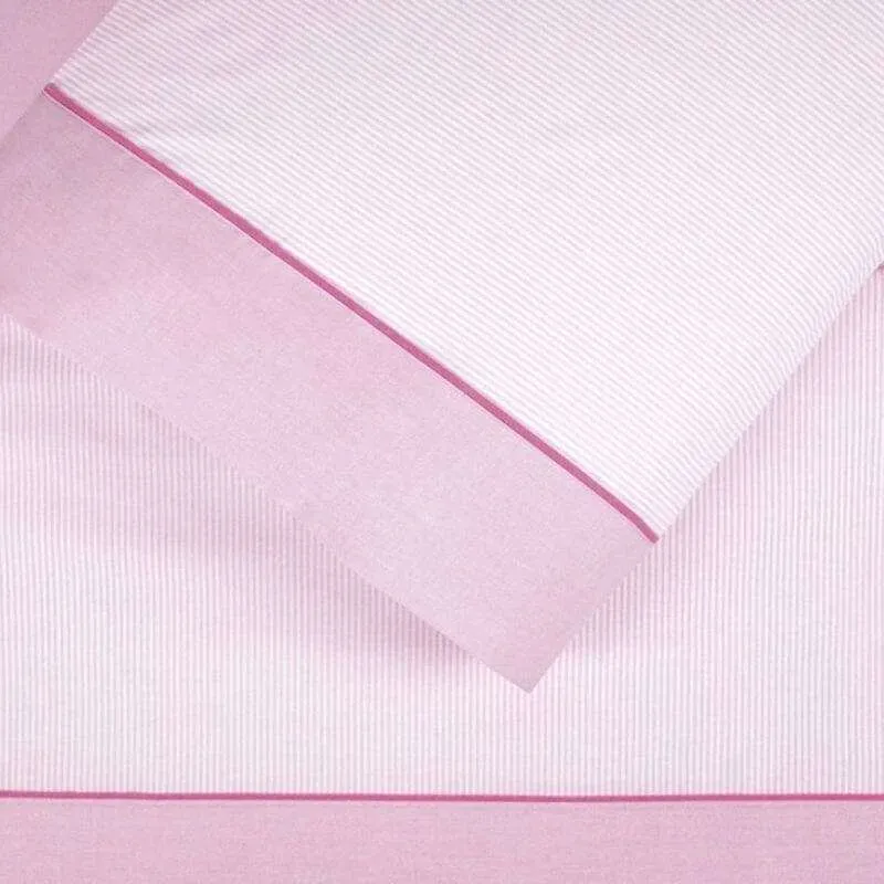 Claro de Luna 297 Rosa Juego Sabana Burrito Blanco