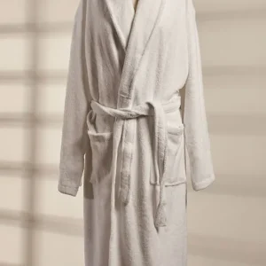 Albornoces rizo de 100% algodón, blancos